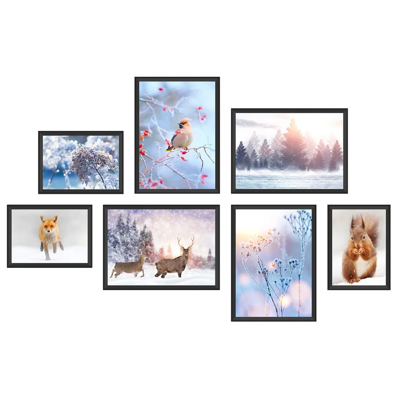 Poster-Set "Winter" - 7 Poster - beidseitig
