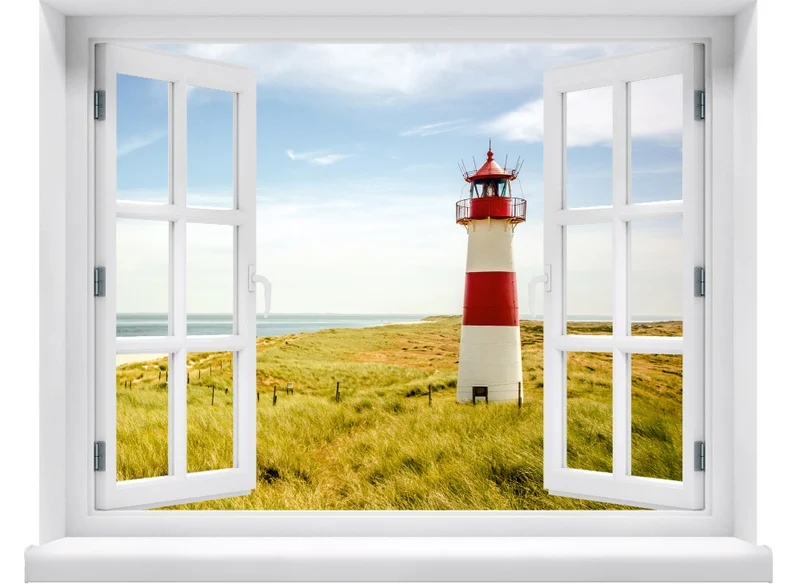 Wandaufkleber - Fenster "Leuchtturm"