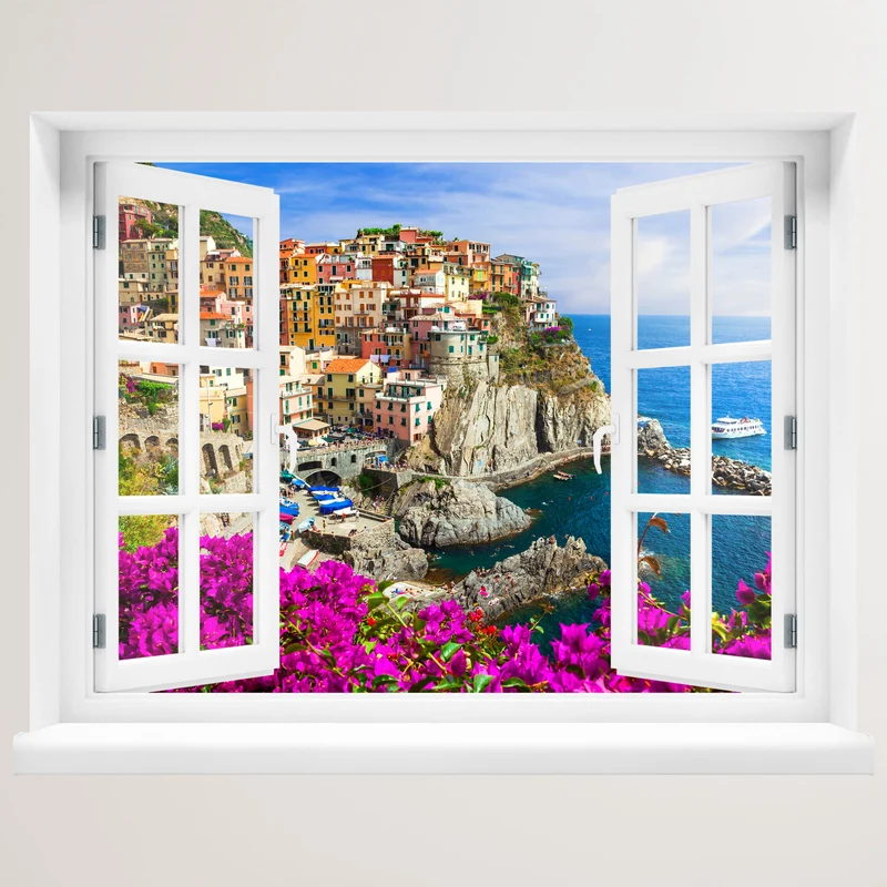 Wandaufkleber - Fenster "Cinque Terre"